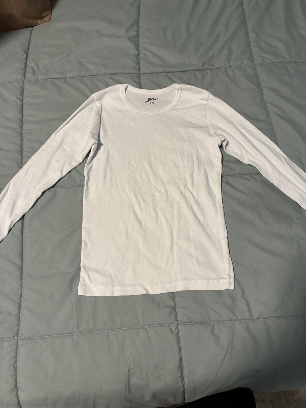 Unbranded Kids' White Long-Sleeve Crewneck Tee